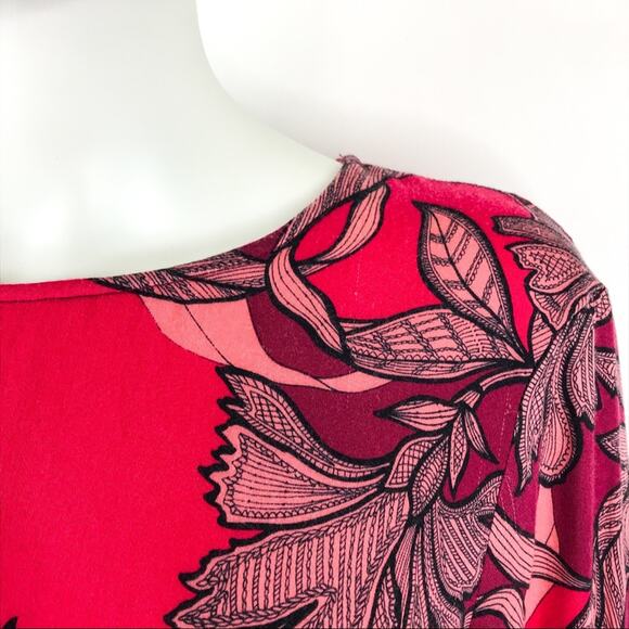 MinkPink NWT Floral Red & Pink Femme Fatale Fit & Flare Boho Hippy Dress L - Picture 9 of 14